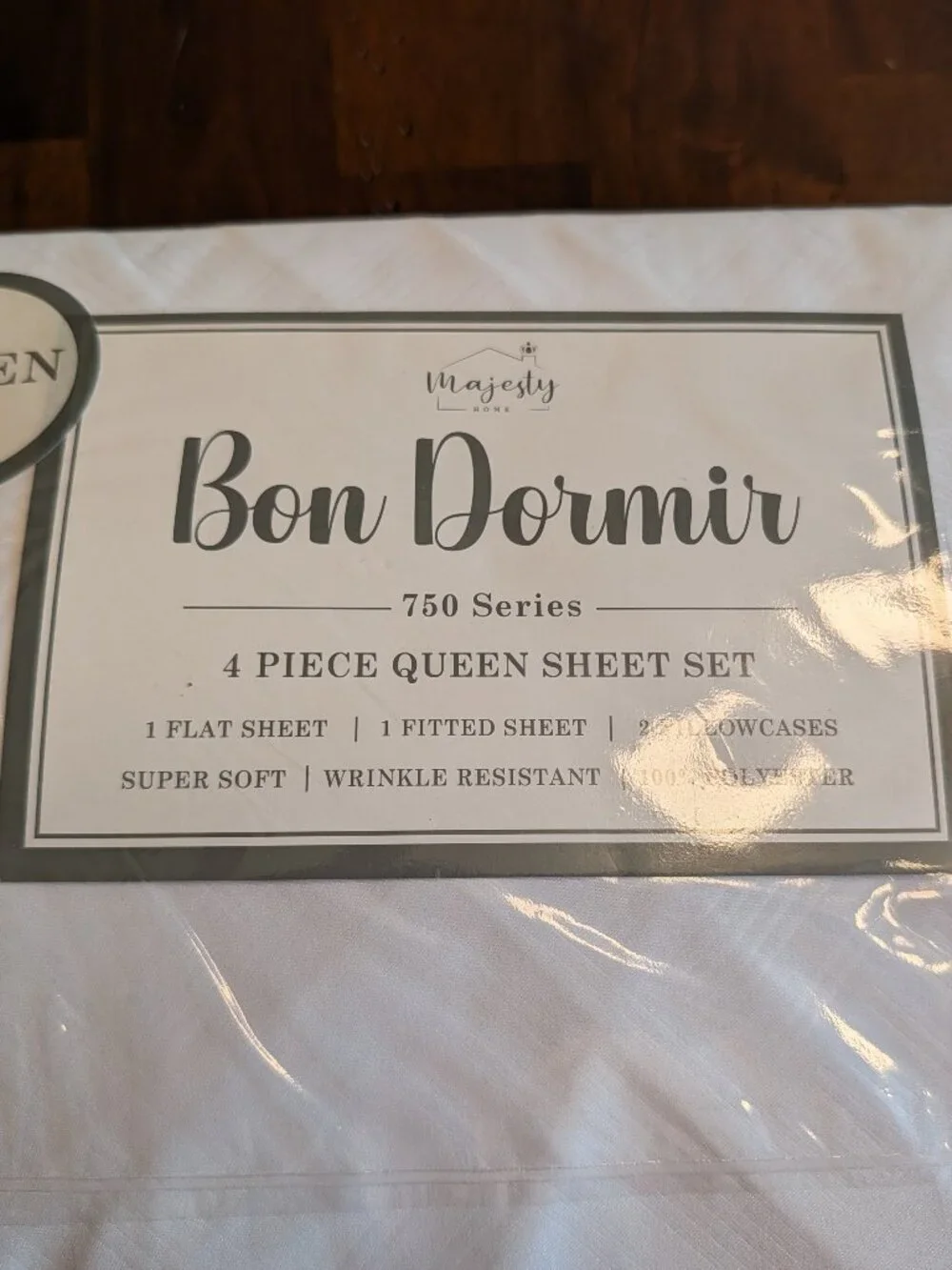 Bon Dormir 750 Series Queen Size 4 Piece Bed Sheet Set White